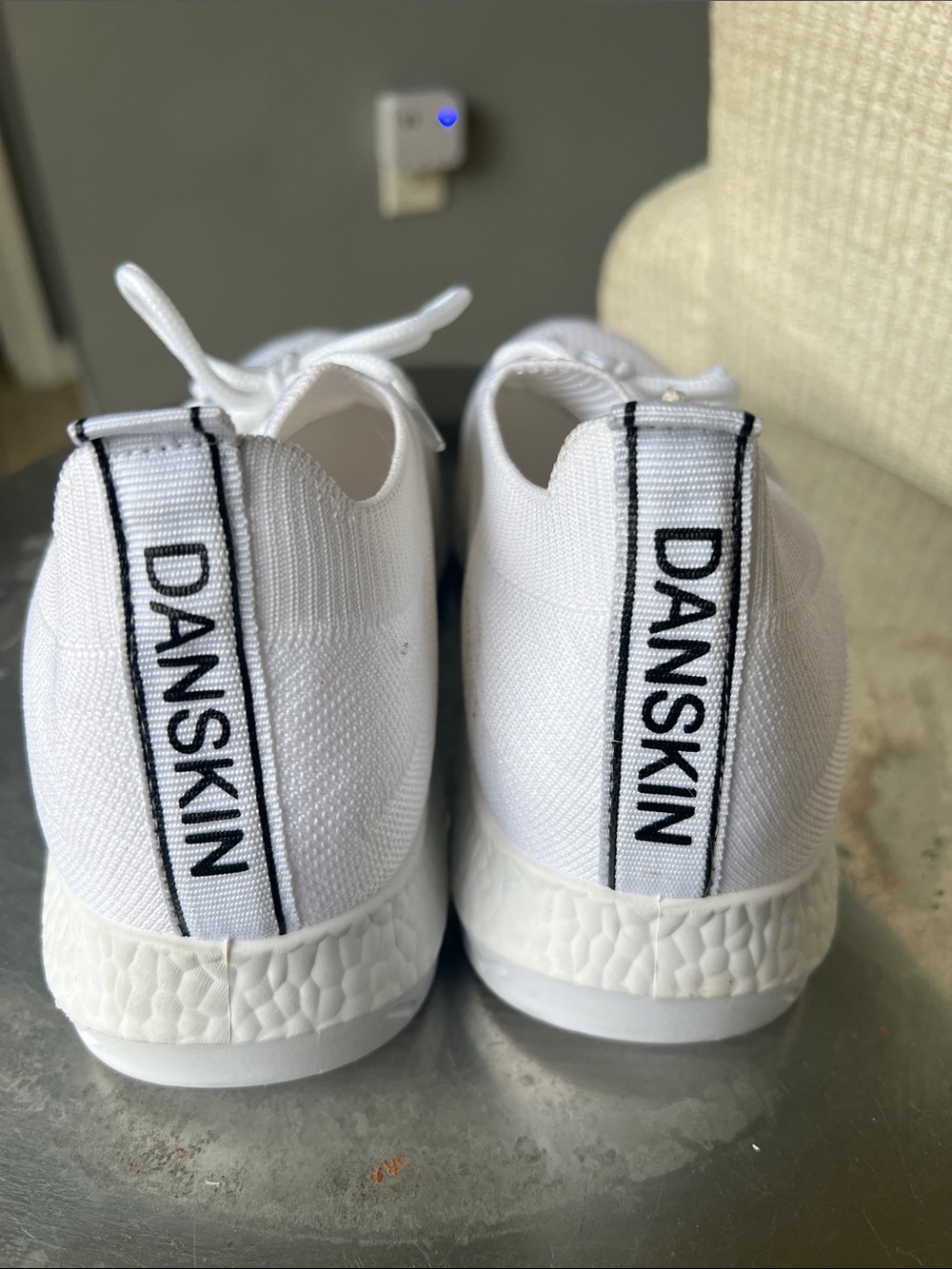 Danskin white knit pull-on walking sneakers - Picture 3 of 7